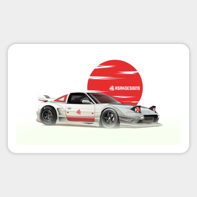 Nissan 180sx -- Digital concept design Art print by ASAKDESIGNS. Sticker by ASAKDESIGNS